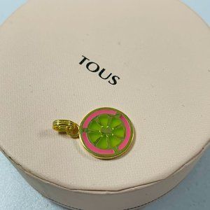 TOUS Charm 17MM Silver Vermeil TOUS St. Tropez Cup Enameled Pendant 925 Sliver